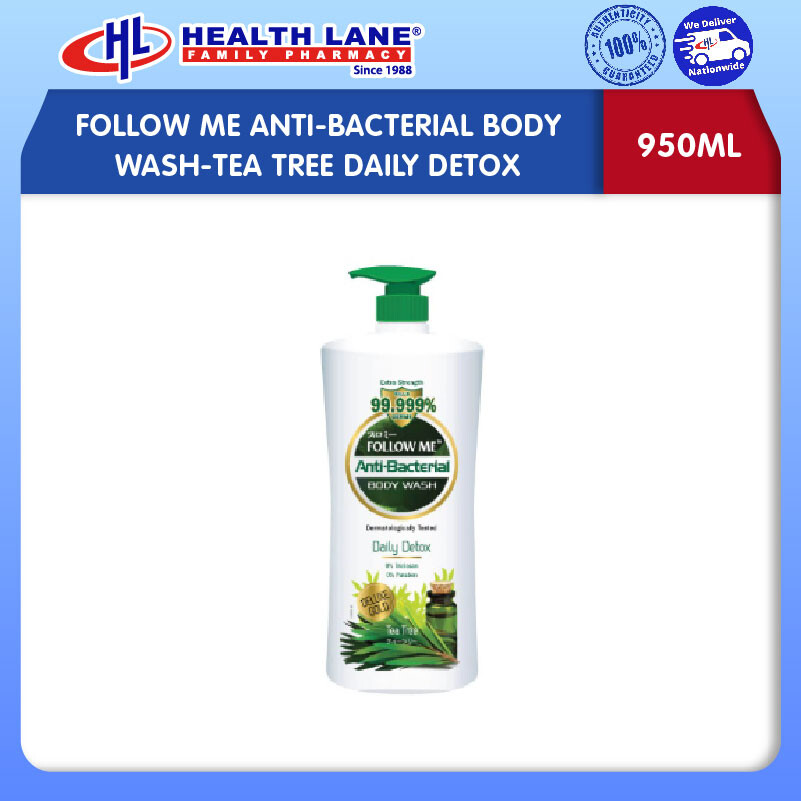 FOLLOW ME ANTI-BACTERIAL BODY WASH 950ML- TEA TREE DAILY DETOX
